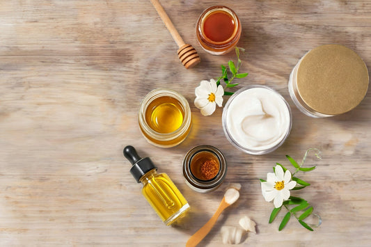 tallow, honey, vitamin e oil and frankincense oil